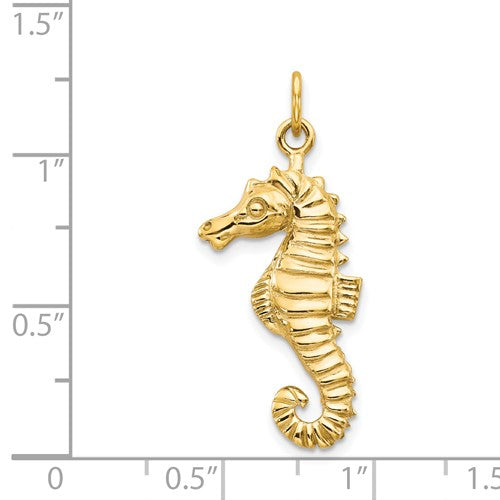 14k Yellow Gold Seahorse Pendant Charm