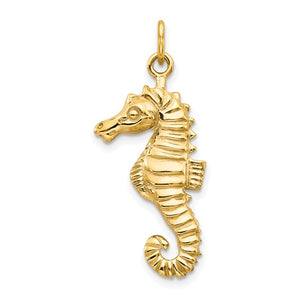 14k Yellow Gold Seahorse Pendant Charm