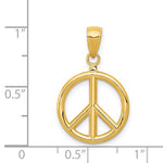 Cargar imagen en el visor de la galería, 14k Yellow Gold Peace Sign Symbol 3D Pendant Charm
