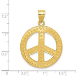 Kép betöltése a galériamegjelenítőbe: 14k Yellow Gold Peace Sign Symbol Pendant Charm

