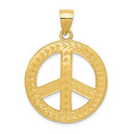 Afbeelding in Gallery-weergave laden, 14k Yellow Gold Peace Sign Symbol Pendant Charm
