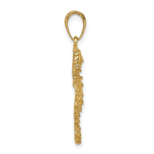 14k Yellow Gold Seahorse Pendant Charm