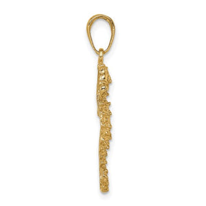 14k Yellow Gold Seahorse Pendant Charm