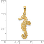 Lataa kuva Galleria-katseluun, 14k Yellow Gold Seahorse Pendant Charm
