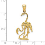 Afbeelding in Gallery-weergave laden, 14k Yellow Gold Double Flamingo 3D Pendant Charm

