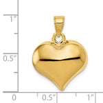Charger l&#39;image dans la galerie, 14k Yellow Gold Puffy Heart 3D Hollow Pendant Charm
