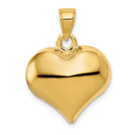 將圖片載入圖庫檢視器 14k Yellow Gold Puffy Heart 3D Hollow Pendant Charm
