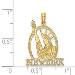 Φόρτωση εικόνας στο εργαλείο προβολής Συλλογής, 14k Yellow Gold New York Statue Liberty Cut Out Pendant Charm
