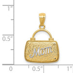 Lade das Bild in den Galerie-Viewer, 14K Yellow Gold and Rhodium Purse Handbag Mom 3D Pendant Charm
