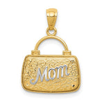Carregar imagem no visualizador da galeria, 14K Yellow Gold and Rhodium Purse Handbag Mom 3D Pendant Charm
