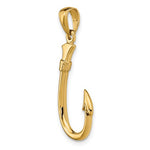 이미지를 갤러리 뷰어에 로드 , 14k Yellow Gold Fish Hook 3D Pendant Charm
