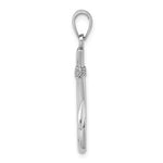 Ladda upp bild till gallerivisning, 14k White Gold Fish Hook 3D Pendant Charm
