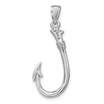 Ladda upp bild till gallerivisning, 14k White Gold Fish Hook 3D Pendant Charm
