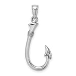 Charger l&#39;image dans la galerie, 14k White Gold Fish Hook 3D Pendant Charm
