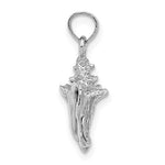 이미지를 갤러리 뷰어에 로드 , 14k White Gold Conch Shell 3D Pendant Charm
