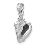 Carica l&#39;immagine nel visualizzatore di Gallery, 14k White Gold Conch Shell 3D Pendant Charm
