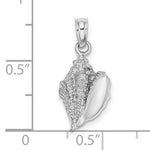 Indlæs billede til gallerivisning 14K White Gold Conch Shell Seashell Ocean Sea Beach Life Pendant Charm
