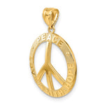 Загрузить изображение в средство просмотра галереи, 14k Yellow Gold Peace Sign Symbol Faith Hope Love Pendant Charm
