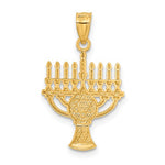 Load image into Gallery viewer, 14k Yellow Gold and Rhodium Menorah Pendant Charm
