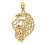Charger l&#39;image dans la galerie, 14k Yellow Gold Lion Head Cut Out Pendant Charm
