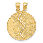 Cargar imagen en el visor de la galería, 14k Yellow Gold Mizpah Coin 2 Piece Break Apart Pendant Charm
