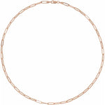 將圖片載入圖庫檢視器 14k Yellow Rose White Gold 3.85mm Elongated Flat Link Bracelet Anklet Choker Necklace Pendant Chain
