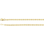 Kép betöltése a galériamegjelenítőbe: 14k Yellow Gold 2.7mm Mirror Link Bracelet Anklet Choker Necklace Pendant Chain
