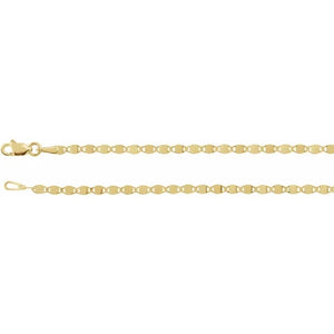 14k Yellow Gold 2.7mm Mirror Link Bracelet Anklet Choker Necklace Pendant Chain