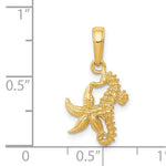 Załaduj obraz do przeglądarki galerii, 14k Yellow Gold Seahorse Starfish Pendant Charm
