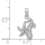 Carica l&#39;immagine nel visualizzatore di Gallery, 14k White Gold Seahorse Starfish Pendant Charm
