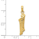 Load image into Gallery viewer, 14K Yellow Gold Torah with Star of David Pendant Charm
