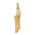Load image into Gallery viewer, 14K Yellow Gold Torah with Star of David Pendant Charm
