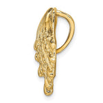 Indlæs billede til gallerivisning 14k Yellow Gold Seashell Clam Scallop Shell Chain Slide Pendant Charm
