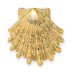 Kép betöltése a galériamegjelenítőbe: 14k Yellow Gold Seashell Clam Scallop Lion&#39;s Paw Shell Chain Slide Pendant Charm
