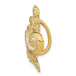 將圖片載入圖庫檢視器 14k Yellow Gold Seashell Clam Scallop Shell Chambered Nautilus Starfish Chain Slide Pendant Charm
