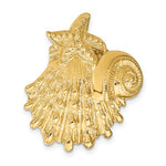 画像をギャラリービューアに読み込む, 14k Yellow Gold Seashell Clam Scallop Shell Chambered Nautilus Starfish Chain Slide Pendant Charm
