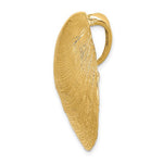 이미지를 갤러리 뷰어에 로드 , 14k Yellow Gold Seashell Clam Shell Chain Slide Extra Large Pendant Charm
