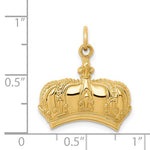 Charger l&#39;image dans la galerie, 14K Yellow Gold Fleur de lis Crown Pendant Charm
