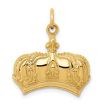 Charger l&#39;image dans la galerie, 14K Yellow Gold Fleur de lis Crown Pendant Charm
