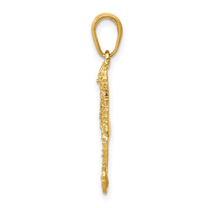 14k Yellow Gold Seahorse Pendant Charm