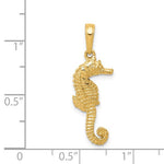 Lataa kuva Galleria-katseluun, 14k Yellow Gold Seahorse Pendant Charm
