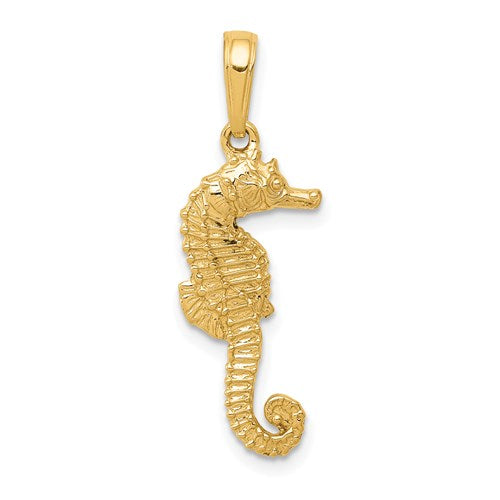 14k Yellow Gold Seahorse Pendant Charm