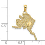 Załaduj obraz do przeglądarki galerii, 14k Yellow Gold Alaska Bear Map Travel Vacation Holiday Destination Pendant Charm
