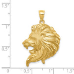 Kép betöltése a galériamegjelenítőbe: 14k Yellow Gold Lion Head Large Pendant Charm
