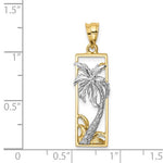 Carica l&#39;immagine nel visualizzatore di Gallery, 14k Yellow White Gold Two Tone Palm Tree Pendant Charm
