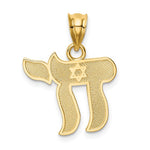 Afbeelding in Gallery-weergave laden, 14K Yellow Gold Chai Symbol Star of David Pendant Charm
