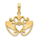 Load image into Gallery viewer, 14k Yellow Gold Claddagh Pendant Charm
