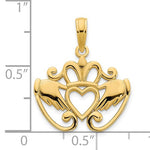 Загрузить изображение в средство просмотра галереи, 14k Yellow Gold Claddagh Pendant Charm
