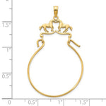 Φόρτωση εικόνας στο εργαλείο προβολής Συλλογής, 14K Yellow Gold Horses Equestrian Charm Holder Pendant
