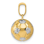 Lataa kuva Galleria-katseluun, 14k Yellow Gold and Rhodium Soccer Ball 3D Pendant Charm
